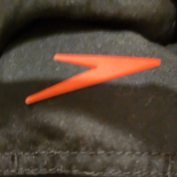 Speedo Swim Trunks Black with Red Accents Board Shorts - Picture 2 of 9